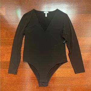 Leith Black Long Sleeve Bodysuit Size XL